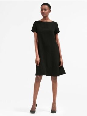MM Lafleur The Georgia Dress Black Boat-Neck Mini Shift Dress